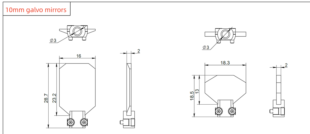10mm Silicon Substrate Galvo Scanning Mirror (1064nm YAG)